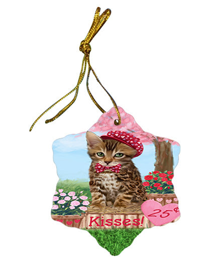 Rosie 25 Cent Kisses Bengal Cat Star Porcelain Ornament SPOR56173