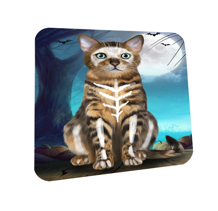 Happy Halloween Trick or Treat Bengal Cat Coasters Set of 4 CST54456