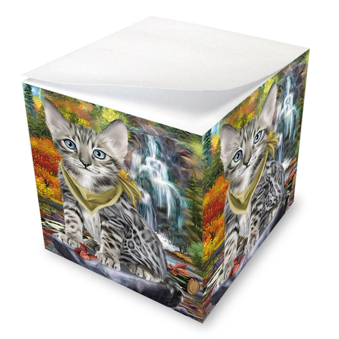 Scenic Waterfall Bengal Cat Note Cube NOC51826