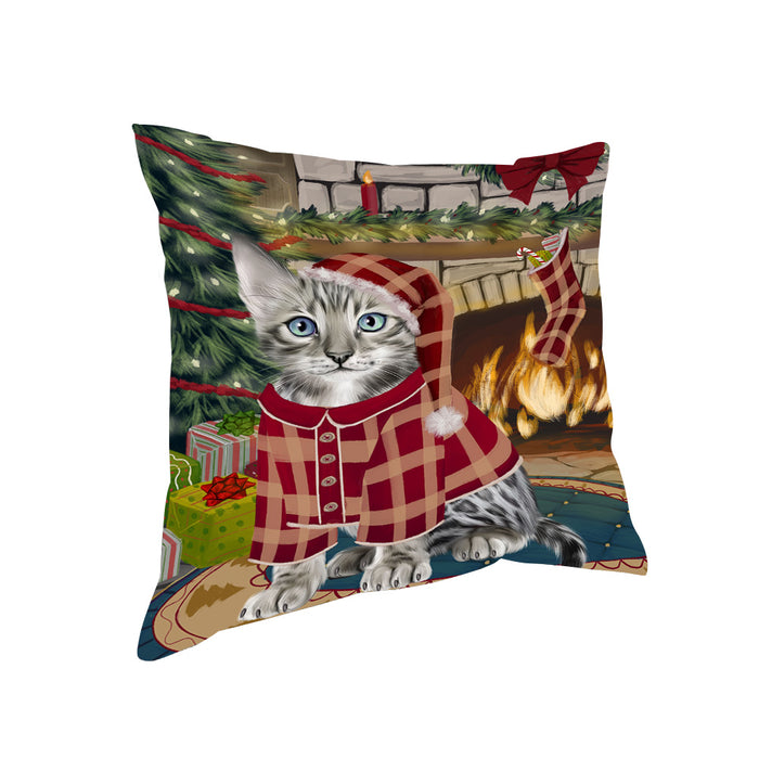 The Stocking was Hung Bengal Cat Pillow PIL69736