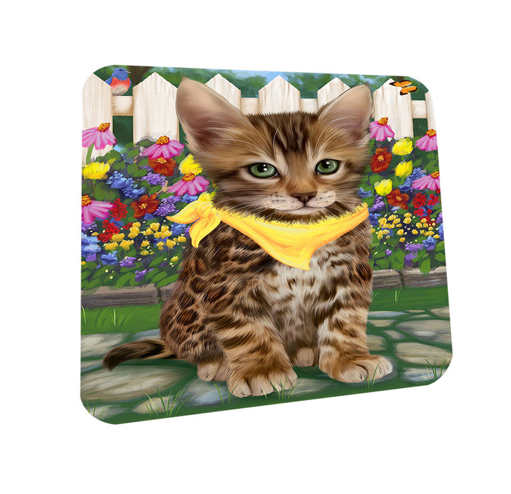 Spring Floral Bengal Cat Coasters Set of 4 CST52194