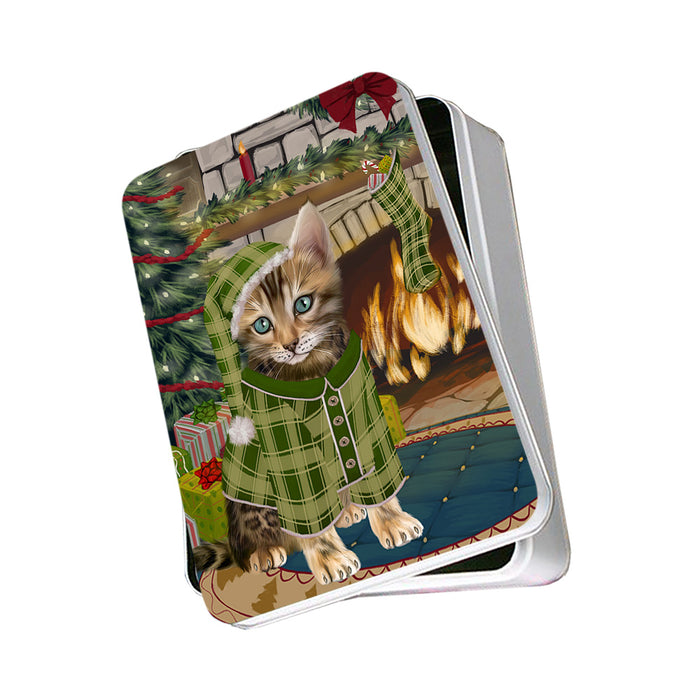 The Stocking was Hung Bengal Cat Photo Storage Tin PITN55146