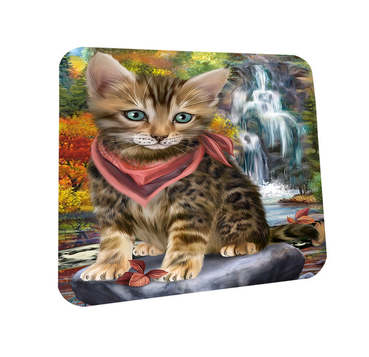 Scenic Waterfall Bengal Cat Coasters Set of 4 CST51786