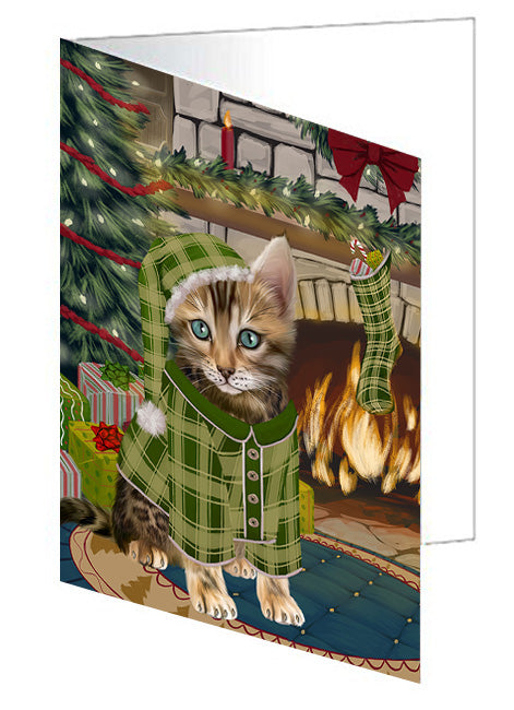 The Stocking was Hung German Shepherd Dog Handmade Artwork Assorted Pets Greeting Cards and Note Cards with Envelopes for All Occasions and Holiday Seasons GCD70439