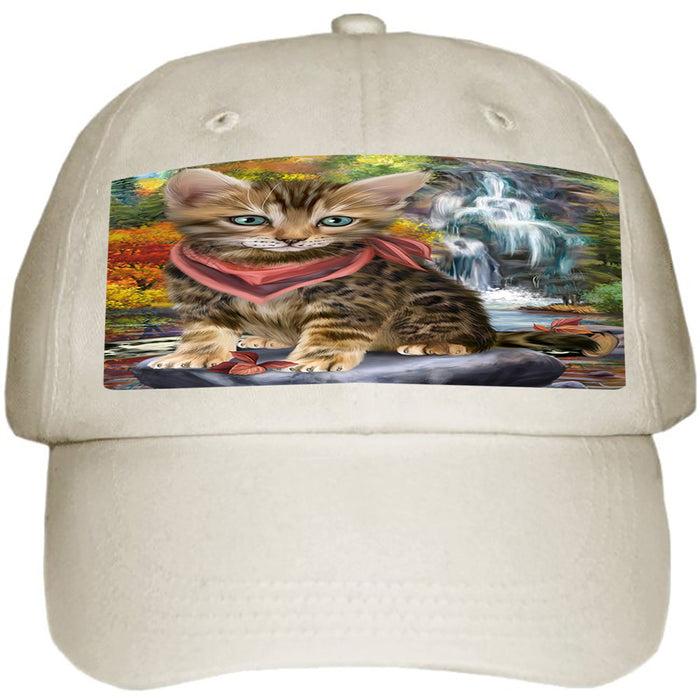 Scenic Waterfall Bengal Cat Ball Hat Cap HAT59214
