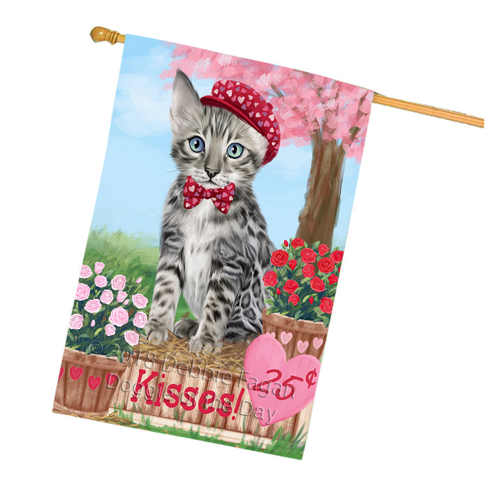 Rosie 25 Cent Kisses Bengal Cat House Flag FLG56502