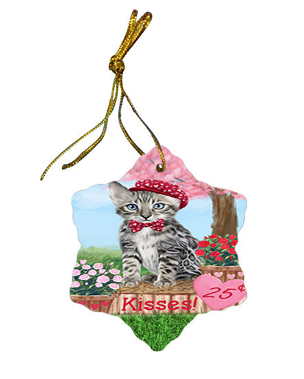 Rosie 25 Cent Kisses Bengal Cat Star Porcelain Ornament SPOR56174