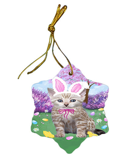 Easter Holiday Bengal Cat Star Porcelain Ornament SPOR57277