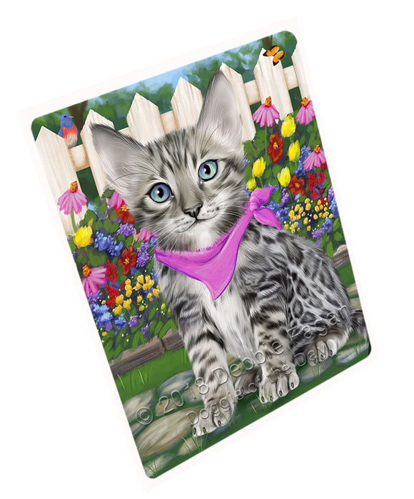 Spring Floral Bengal Cat Large Refrigerator / Dishwasher Magnet RMAG73602
