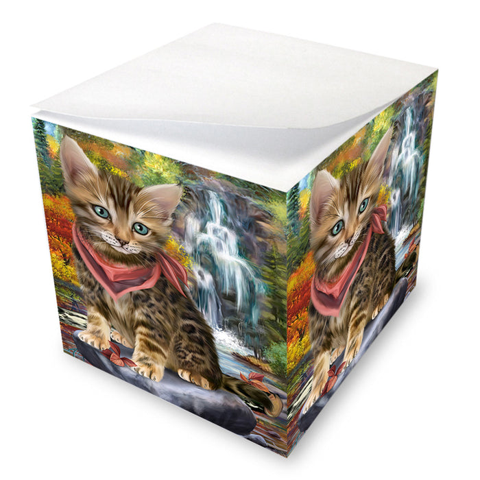 Scenic Waterfall Bengal Cat Note Cube NOC51827