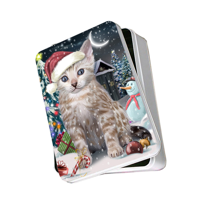 Have a Holly Jolly Bengal Cat Christmas Photo Storage Tin PITN51631