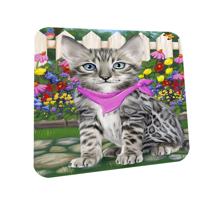 Spring Floral Bengal Cat Coasters Set of 4 CST52195