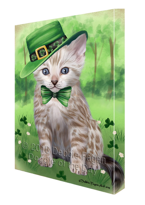 St. Patricks Day Irish Portrait Bengal Cat Canvas Print Wall Art Décor CVS135260
