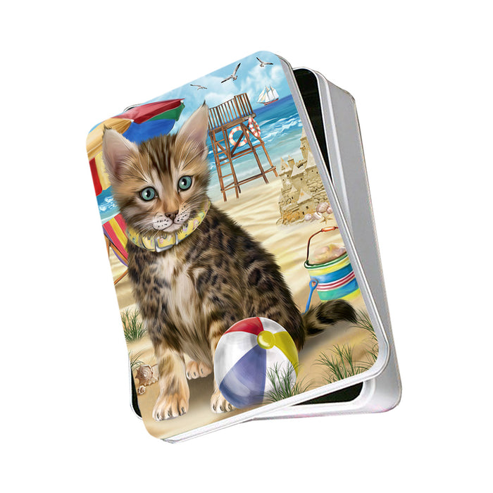 Pet Friendly Beach Bengal Cat Photo Storage Tin PITN51547