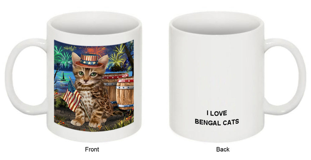 4th of July Independence Day Firework Bengal Cat Coffee Mug MUG49433