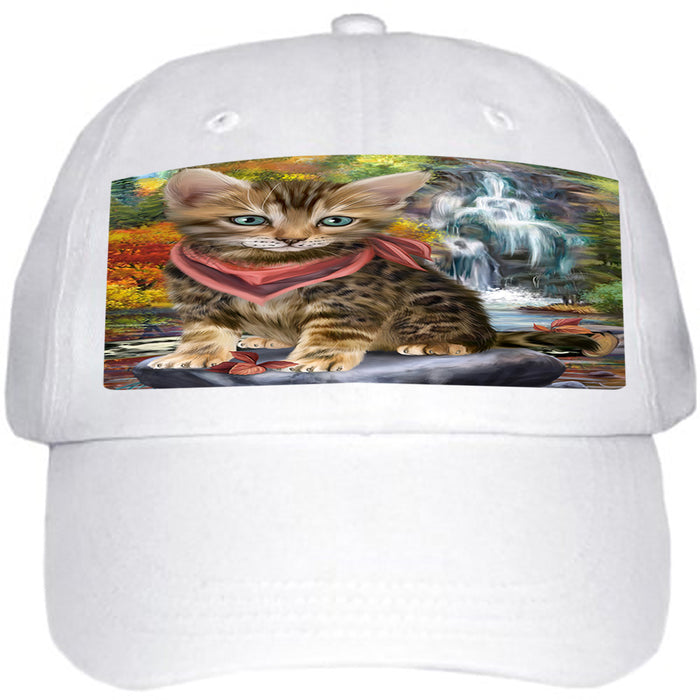 Scenic Waterfall Bengal Cat Ball Hat Cap HAT59214