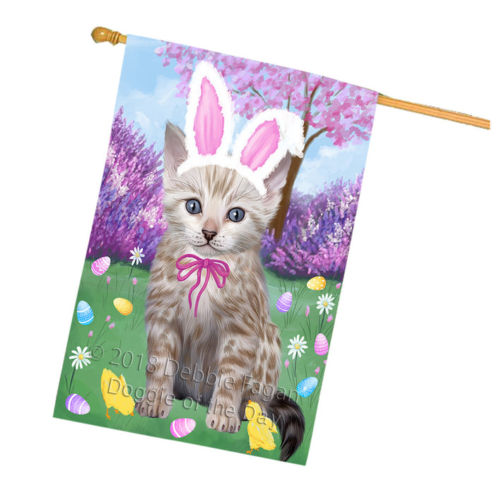 Easter Holiday Bengal Cat House Flag FLG57582