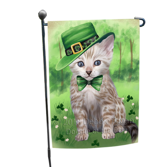 St. Patricks Day Irish Portrait Bengal Cat Garden Flag GFLG64948