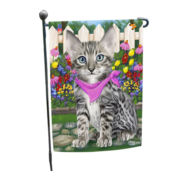 Spring Floral Bengal Cat Garden Flag GFLG52181