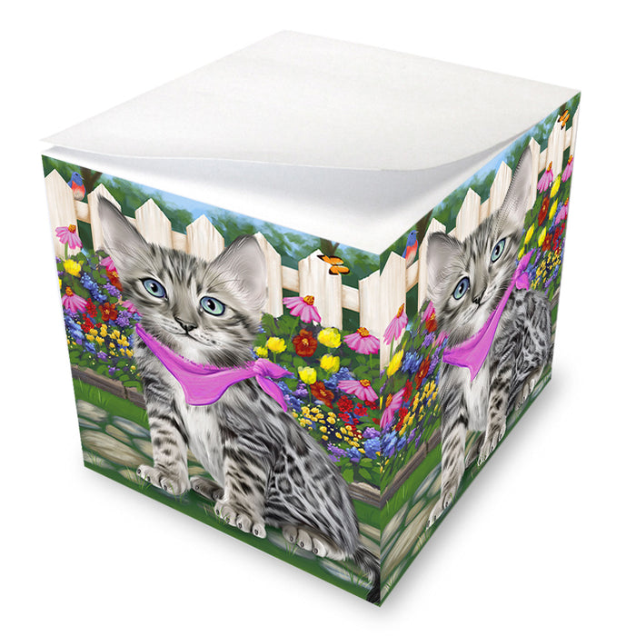 Spring Floral Bengal Cat Note Cube NOC52184