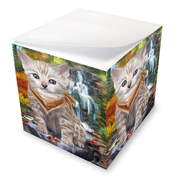 Scenic Waterfall Bengal Cat Note Cube NOC51828