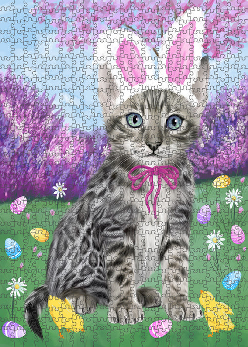 Easter Holiday Bengal Cat Puzzle with Photo Tin PUZL95824