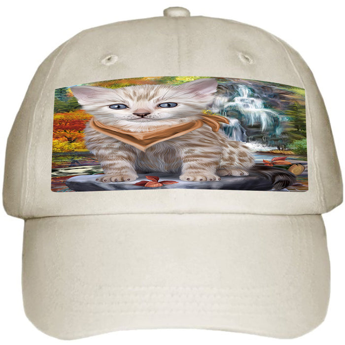 Scenic Waterfall Bengal Cat Ball Hat Cap HAT59217