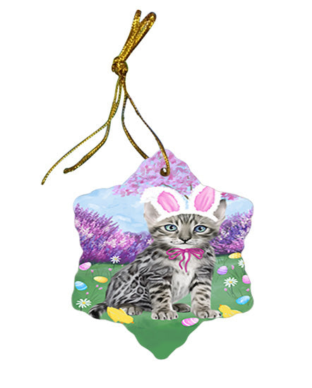 Easter Holiday Bengal Cat Star Porcelain Ornament SPOR57278