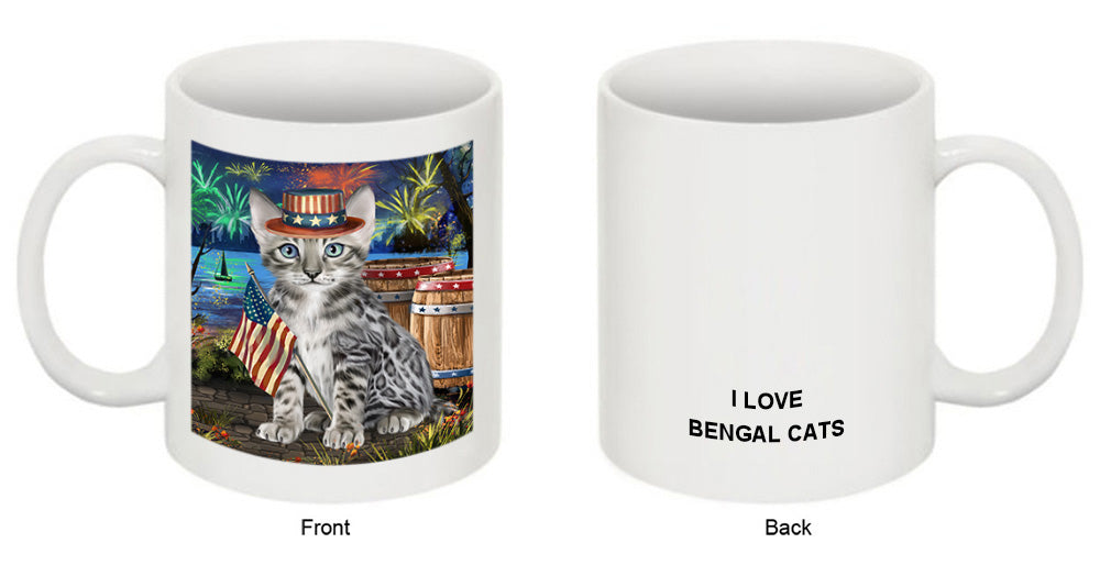 4th of July Independence Day Firework Bengal Cat Coffee Mug MUG49434