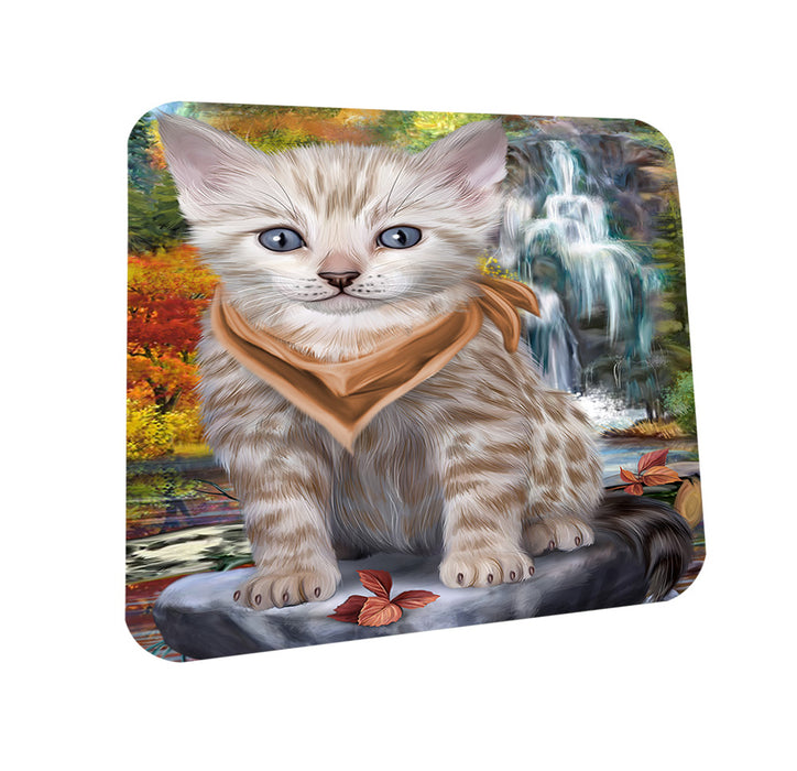 Scenic Waterfall Bengal Cat Coasters Set of 4 CST51787