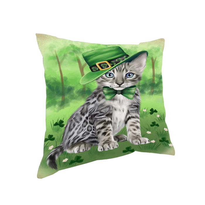 St. Patricks Day Irish Portrait Bengal Cat Pillow PIL86036