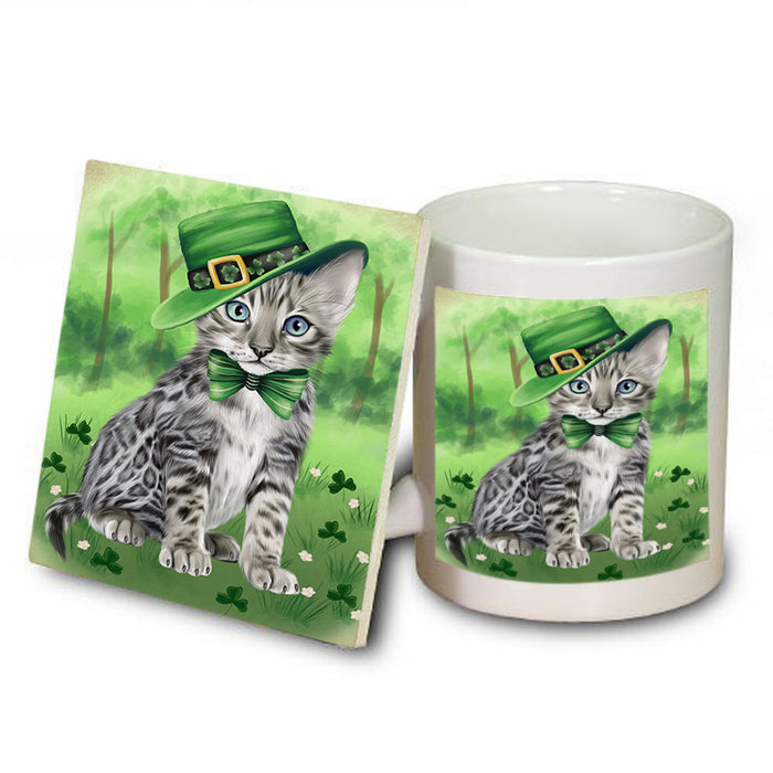St. Patricks Day Irish Portrait Bengal Cat Mug and Coaster Set MUC56973