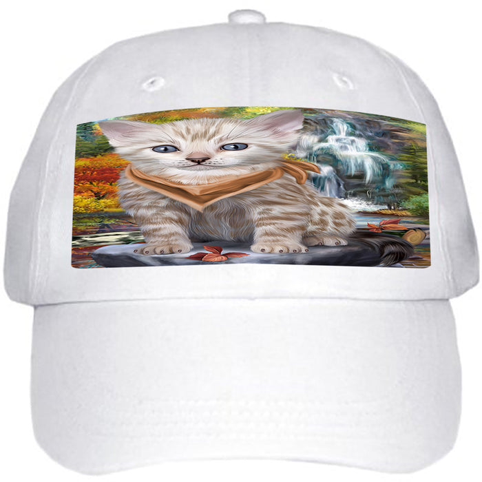 Scenic Waterfall Bengal Cat Ball Hat Cap HAT59217