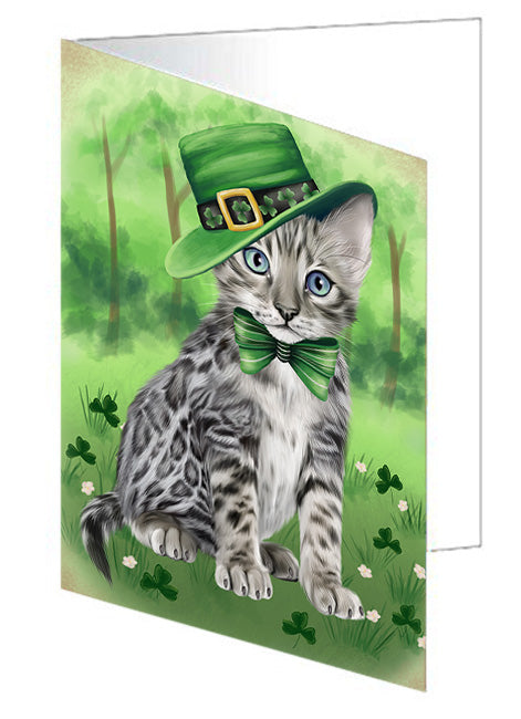 St. Patricks Day Irish Portrait Bengal Cat Handmade Artwork Assorted Pets Greeting Cards and Note Cards with Envelopes for All Occasions and Holiday Seasons GCD76457