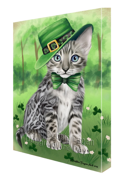 St. Patricks Day Irish Portrait Bengal Cat Canvas Print Wall Art Décor CVS135269