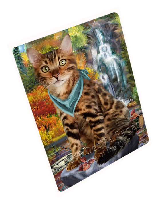 Scenic Waterfall Bengal Cat Cutting Board C59736
