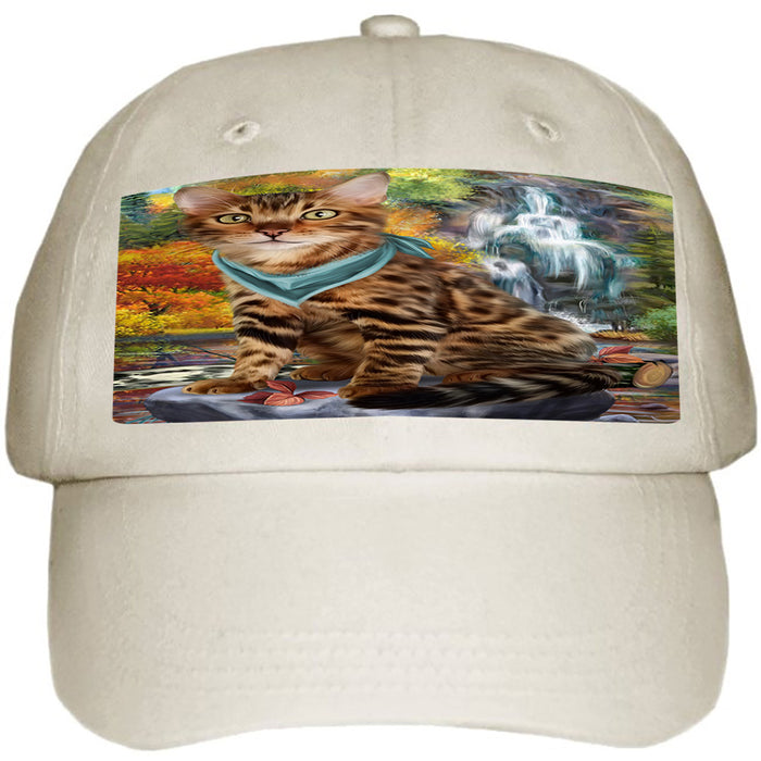 Scenic Waterfall Bengal Cat Ball Hat Cap HAT59220