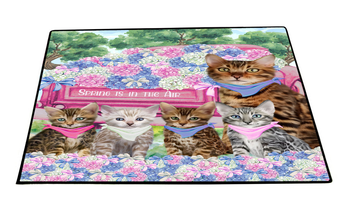 Bengal Cats Floor Mat, Non-Slip Door Mats for Indoor and Outdoor, Custom, Explore a Variety of Personalized Designs, Cat Gift for Pet Lovers
