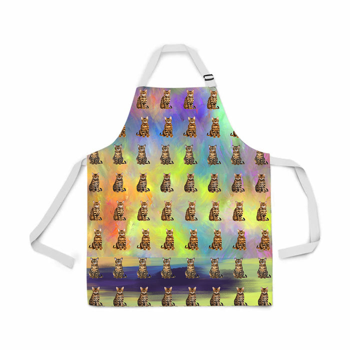 Paradise Wave Bengal Cats All Over Print Adjustable Apron