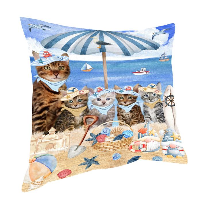Bengal Cats Pillow: Cushion for Sofa Couch Bed Throw Pillows, Personalized, Explore a Variety of Designs, Custom, Pet and Cat Lovers Gift
