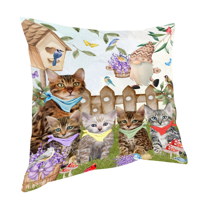 Bengal Cats Throw Pillow, Explore a Variety of Custom Designs, Personalized, Cushion for Sofa Couch Bed Pillows, Pet Gift for Cat Lovers