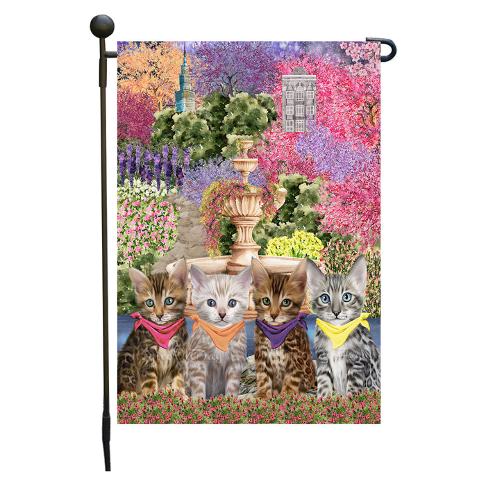 Bengal Cats Garden Flag: Explore a Variety of Designs, Weather Resistant, Double-Sided, Custom, Personalized, Outside Garden Yard Decor, Flags for Cat and Pet Lovers