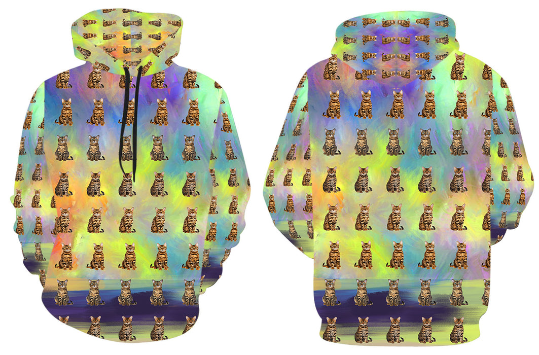 Paradise Wave Bengal CatsAll Over Print Men's Hoodie