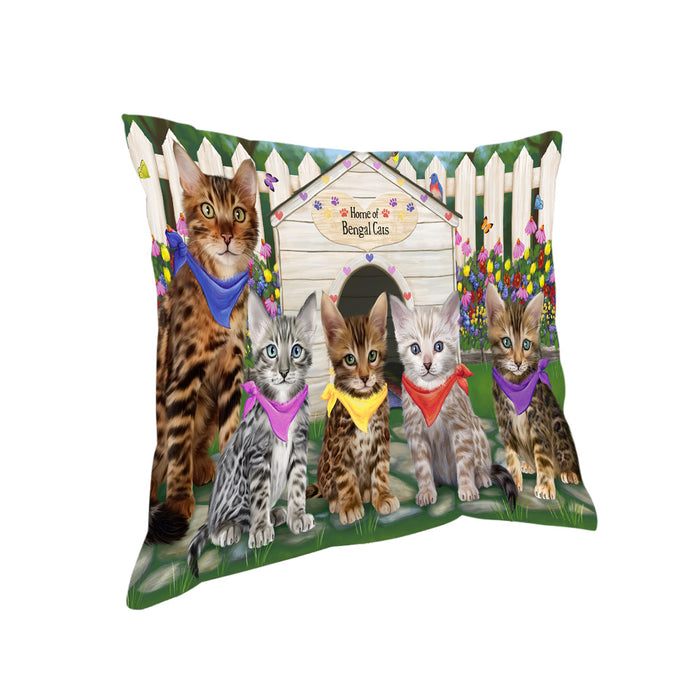 Spring Dog House Bengal Cats Pillow PIL64956