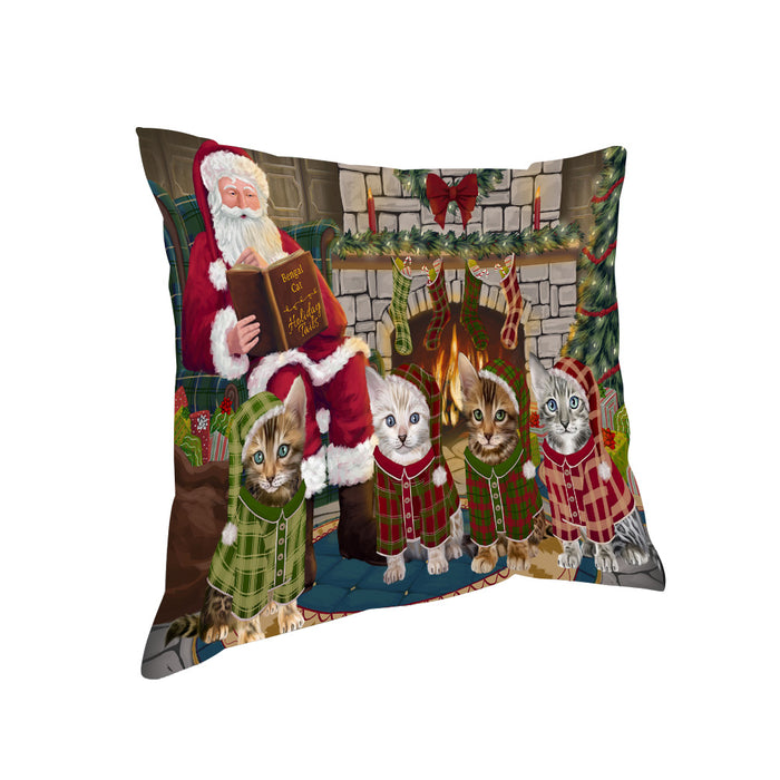 Christmas Cozy Holiday Tails Bengal Cats Pillow PIL69320