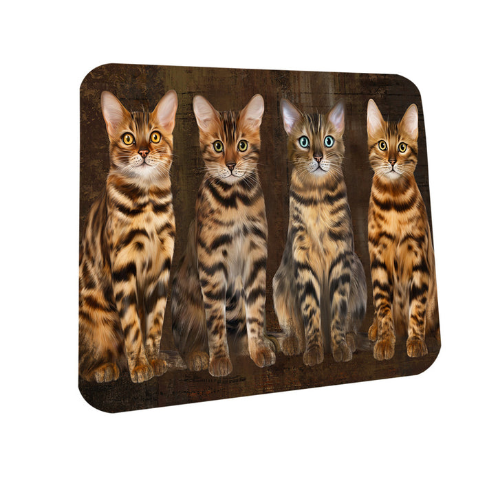 Rustic 4 Bengal Cats Coasters Set of 4 CST54313
