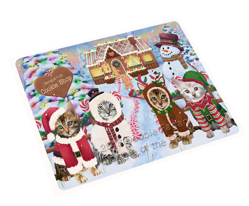Holiday Gingerbread Cookie Shop Bengal Cats Cutting Board C73449
