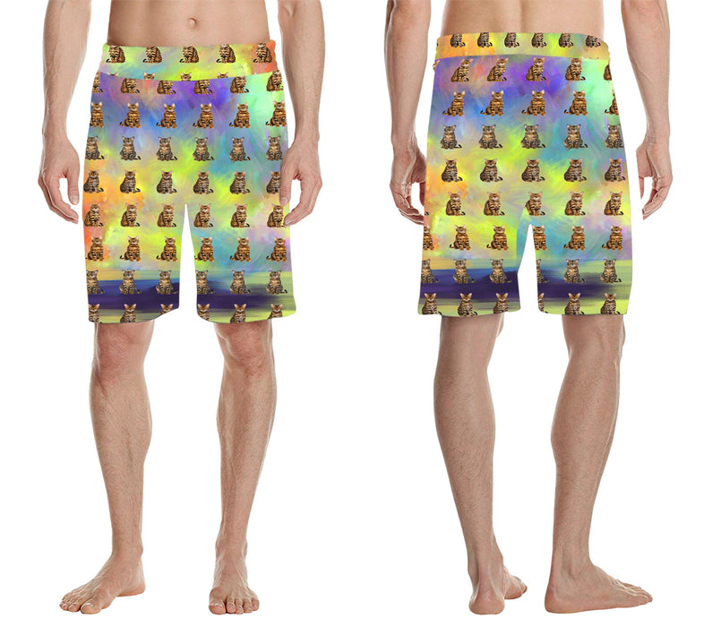 Paradise Wave Bengal Cats All Over Print Men's Casual Shorts