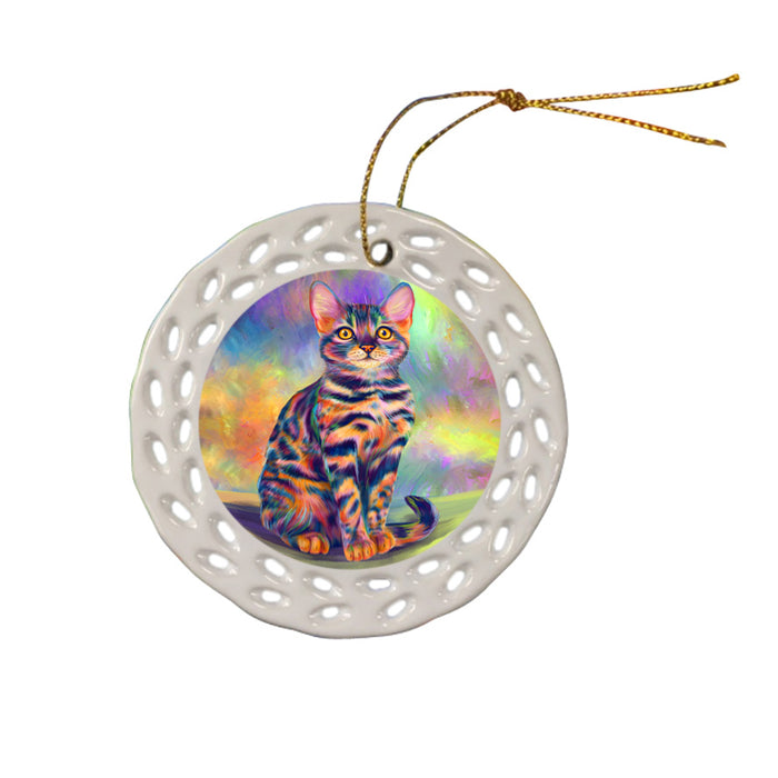 Paradise Wave Bengal Cat Ceramic Doily Ornament DPOR56411