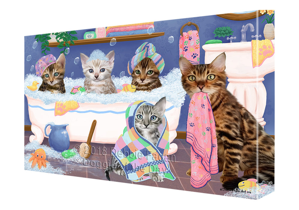 Rub A Dub Dogs In A Tub Bengal Cats Canvas Print Wall Art Décor CVS133082